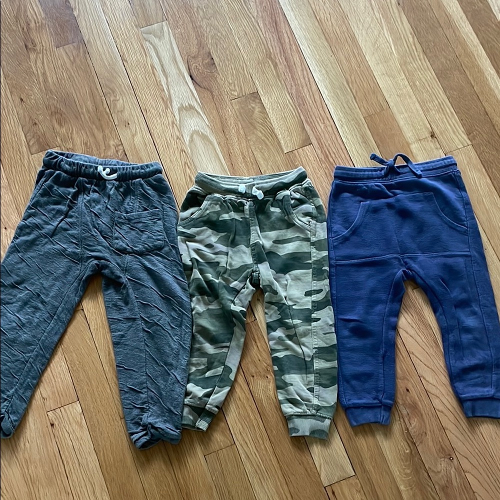 Zara Kids Camo and Solid Jogger Pants Set